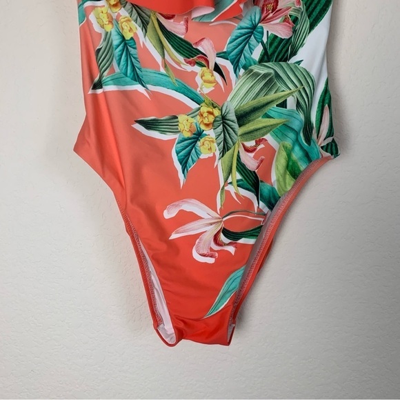 Trina Turk Womens costa de prata green orange one piece swimsuit 4 - Picture 2 of 9